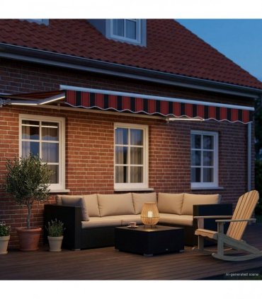 vidaXL Manual Awning with Solar LED 2.5 x 2 m