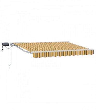 vidaXL Manual Awning with Solar LED 2.5 x 2 m