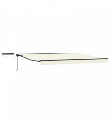 vidaXL Solar Electric Awning 5 x 3.5 m Cream 100% Polyester