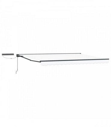 vidaXL Solar Electric Awning 5 x 3.5 m White 100% Polyester