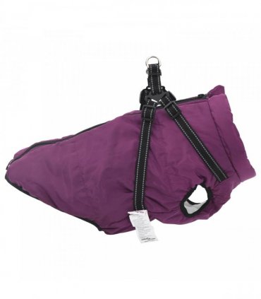 vidaXL Dog Coat Purple L68 Fleece and Polyester