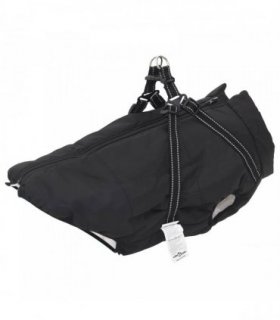 vidaXL Dog Coat Black L52 Fleece and Polyester