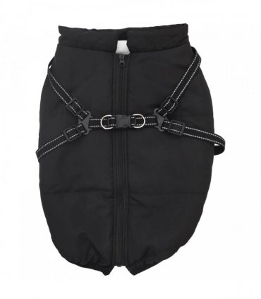 vidaXL Dog Coat Black L52 Fleece and Polyester