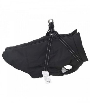 vidaXL Dog Coat Black L52 Fleece and Polyester