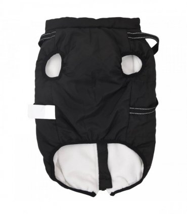 vidaXL Dog Coat Black L52 Fleece and Polyester