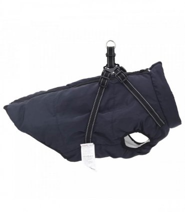 vidaXL Dog Coat Navy Blue L48 Fleece and Polyester