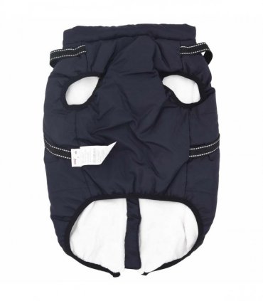 vidaXL Dog Coat Navy Blue L48 Fleece and Polyester