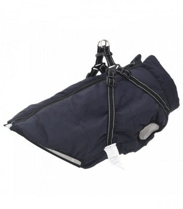vidaXL Dog Coat Navy Blue L68 Fleece and Polyester
