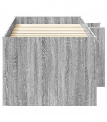 vidaXL Kids'High Bed Frame Grey Sonoma 80 x 200 cm Engineered Wood