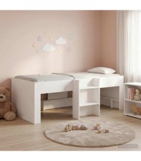 vidaXL Kids'High Bed Frame White 100 x 200 cm Engineered Wood