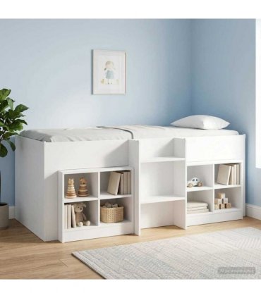 vidaXL Kids'High Bed Frame White 100 x 200 cm Engineered Wood
