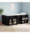 vidaXL Kids'High Bed Frame Black Oak 100 x 200 cm Engineered Wood