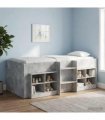 vidaXL Kids'High Bed Frame Concrete Grey 100 x 200 cm Engineered Wood