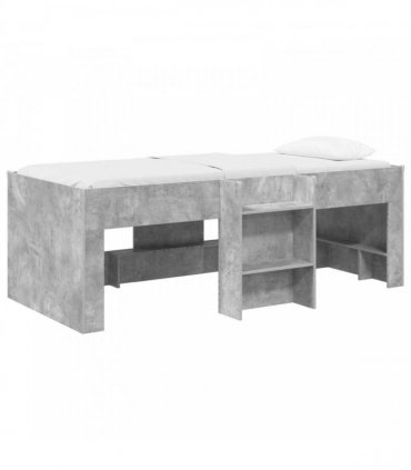vidaXL Kids'High Bed Frame Concrete Grey 100 x 200 cm Engineered Wood