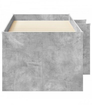 vidaXL Kids'High Bed Frame Concrete Grey 100 x 200 cm Engineered Wood