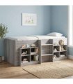 vidaXL Kids'High Bed Frame Grey Sonoma 100 x 200 cm Engineered Wood