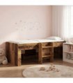 vidaXL Kids'High Bed Frame Old wood 100 x 200 cm Engineered Wood