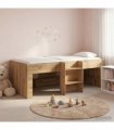 vidaXL Kids'High Bed Frame Artisan Oak 100 x 200 cm Engineered Wood