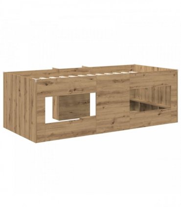 vidaXL Kids'High Bed Frame Artisan Oak 100 x 200 cm Engineered Wood