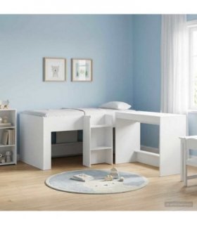 vidaXL Kids'High Bed Frame White 80 x 160 cm Engineered Wood