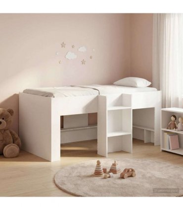 vidaXL Kids'High Bed Frame White 80 x 160 cm Engineered Wood