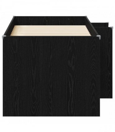 vidaXL Kids'High Bed Frame Black Oak 80 x 160 cm Engineered Wood