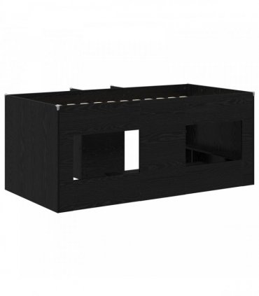 vidaXL Kids'High Bed Frame Black Oak 80 x 160 cm Engineered Wood