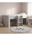 vidaXL Kids'High Bed Frame Concrete Grey 80 x 160 cm Engineered Wood