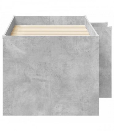 vidaXL Kids'High Bed Frame Concrete Grey 80 x 160 cm Engineered Wood