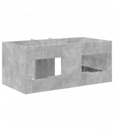 vidaXL Kids'High Bed Frame Concrete Grey 80 x 160 cm Engineered Wood