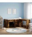 vidaXL Kids'High Bed Frame Smoked Oak 80 x 160 cm Engineered Wood
