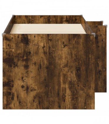 vidaXL Kids'High Bed Frame Smoked Oak 80 x 160 cm Engineered Wood