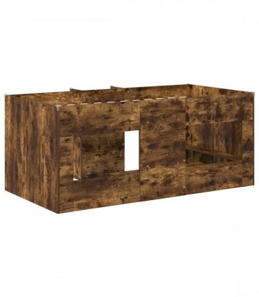 vidaXL Kids'High Bed Frame Smoked Oak 80 x 160 cm Engineered Wood
