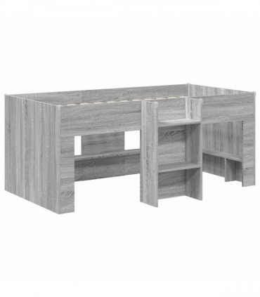 vidaXL Kids'High Bed Frame Grey Sonoma 80 x 160 cm Engineered Wood