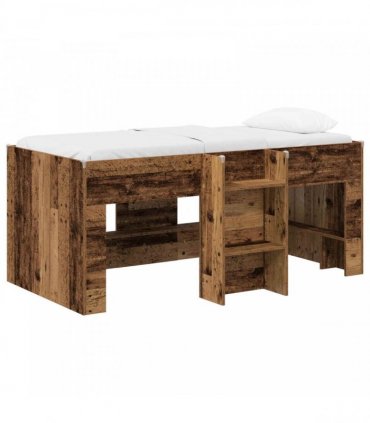 vidaXL Kids'High Bed Frame Old Wood 80 x 160 cm Engineered Wood