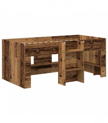 vidaXL Kids'High Bed Frame Old Wood 80 x 160 cm Engineered Wood