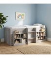 vidaXL Kids'High Bed Frame Grey Sonoma 90 x 190 cm Engineered Wood