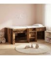 vidaXL Kids'High Bed Frame Old wood 90 x 190 cm Engineered Wood