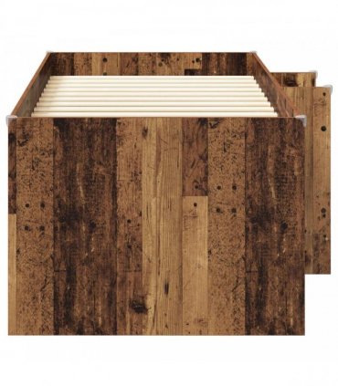 vidaXL Kids'High Bed Frame Old wood 90 x 190 cm Engineered Wood