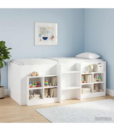 vidaXL Kids'High Bed Frame White 75 x 190 cm Engineered Wood