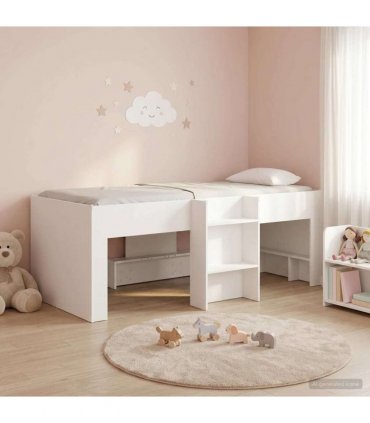 vidaXL Kids'High Bed Frame White 75 x 190 cm Engineered Wood