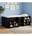 vidaXL Kids'High Bed Frame Black Oak 75 x 190 cm Engineered Wood