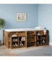 vidaXL Kids'High Bed Frame Smoked Oak 75 x 190 cm Engineered Wood