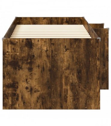 vidaXL Kids'High Bed Frame Smoked Oak 75 x 190 cm Engineered Wood