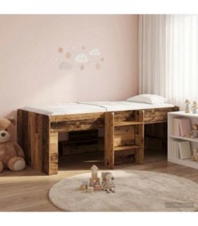 vidaXL Kids'High Bed Frame Old Wood 75 x 190 cm Engineered Wood
