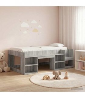 vidaXL Kids'Bed Frame Grey Sonoma 80 x 200 cm Engineered Wood