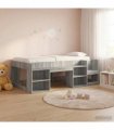 vidaXL Kids'Bed Frame Grey Sonoma 90 x 200 cm Engineered Wood