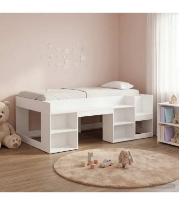 vidaXL Kids'Bed Frame White 100 x 200 cm Engineered Wood