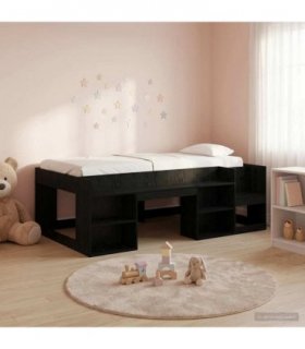 vidaXL Kids'Bed Frame Black Oak 100 x 200 cm Engineered Wood