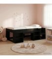 vidaXL Kids'Bed Frame Black Oak 100 x 200 cm Engineered Wood